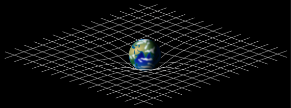 Lattice analogy of the deformation of spacetime caused by a planetary mass. Credit: 